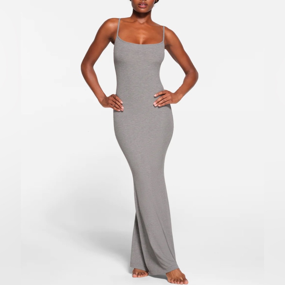 SKIMS Soft lounge long gray dress